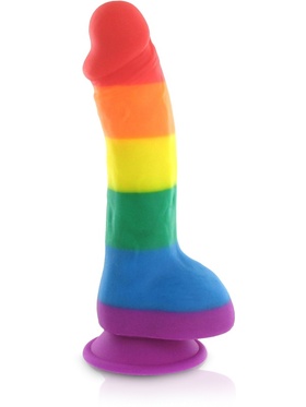 PrideDildo: Silicone Rainbow Dildo with Balls
