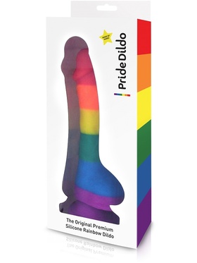 PrideDildo: Silicone Rainbow Dildo with Balls