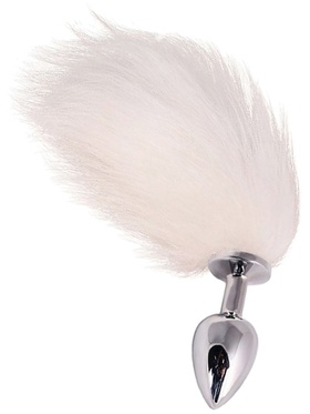 Dolce Piccante: Jewellery Plug with Tail, white/silver, small