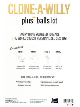 Clone-A-Willy: Vibrerande Penisavgjutning + balls kit, hudfärgad