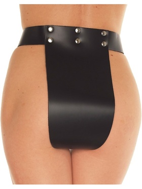 Rimba: Leather Chastity Belt with Padlock, Adjustable
