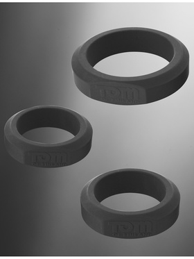 Tom of Finland: Silicone Cock Ring Set, 3-pack