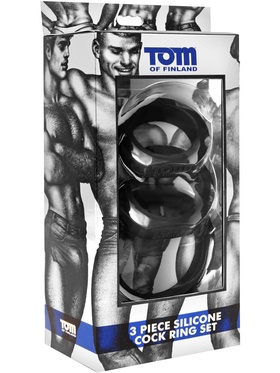 Tom of Finland: Silicone Cock Ring Set, 3-pack