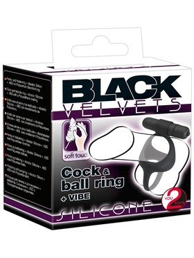 Black Velvets: Cock & Ball Ring + Vibe
