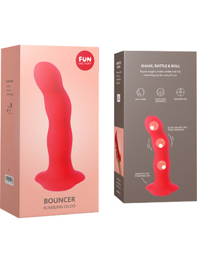 Fun Factory: Bouncer Rumbling Dildo, 18 cm, röd