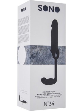 Sono: Stretchy Penis Extension & Plug No. 34, svart