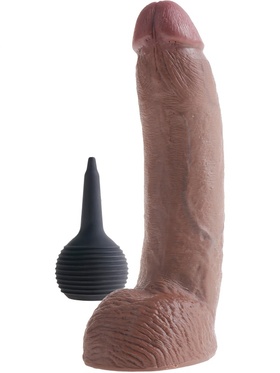 King Cock: Squirting Cock with Balls, 23 cm, mörk