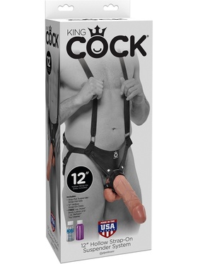 Pipedream: King Cock, 12 inch Hollow Strap-On, ljus