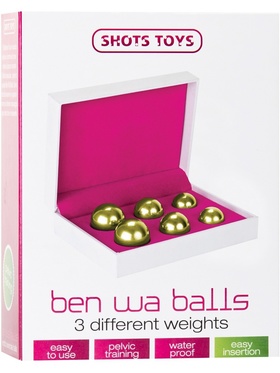 Shots Toys: Ben Wa Balls, 3 Different Weights, guld