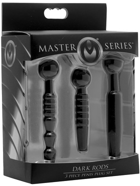 XR Master Series: Dark Rods, 3 Piece Penis Plug Set