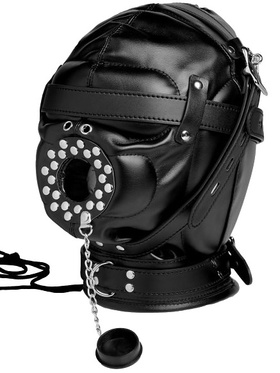 Strict: Sensory Deprivation Hood With Open Mouth Gag