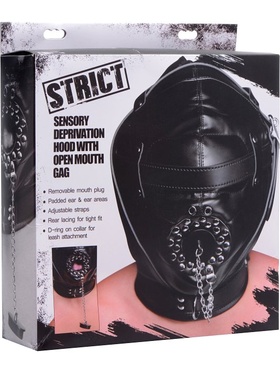 Strict: Sensory Deprivation Hood With Open Mouth Gag