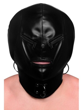 Strict: Bondage Hood With Posture Collar And Zippers