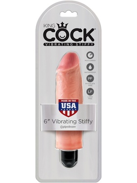 Pipedream: King Cock, Vibrating Stiffy, 6 tum, ljus