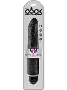 Pipedream: King Cock, Vibrating Stiffy, 10 tum, svart