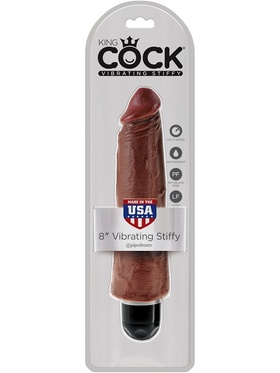 Pipedream: King Cock, Vibrating Stiffy, 8 tum, brun