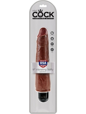 Pipedream: King Cock, Vibrating Stiffy, 9 tum, brun