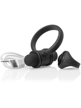 Screaming O: My Secret for Him, Rechargeable Vibrating Ring Set, svart