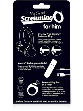 Screaming O: My Secret for Him, Rechargeable Vibrating Ring Set, svart
