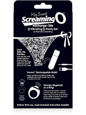 Screaming O: Rechargeable Vibrating Panty Set, svart