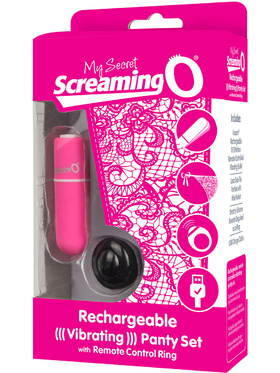 Screaming O: Rechargeable Vibrating Panty Set, rosa