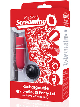 Screaming O: Rechargeable Vibrating Panty Set, röd