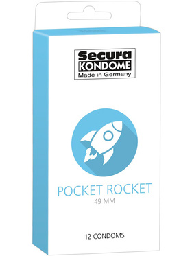 Secura: Pocket Rocket 49 mm, Kondomer, 12-pack