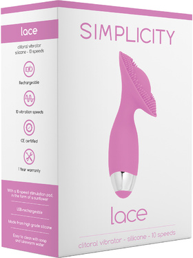Simplicity: Lace, Clitoral Vibrator, rosa
