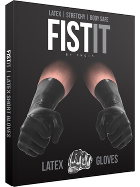 Fistit: Latex Short Gloves, svart