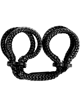 Topco: Japanese Silk Love Rope Wrist Cuffs, svart