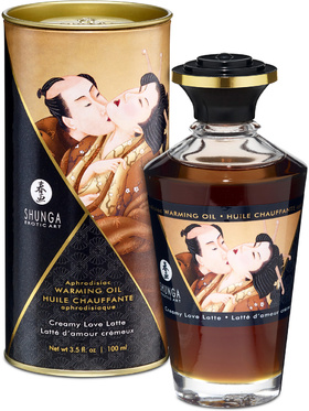 Shunga: Aphrodisiac Warming Oil, Creamy Love Latte, 100 ml