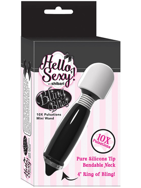 Shibari: Hello Sexy, Bling Bling, 10X Pulsations Mini Wand, svart