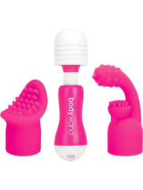 Bodywand: Rechargable Mini Massager with 2 Attachments, rosa