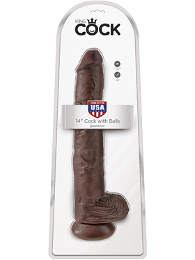 King Cock: Cock with Balls, 38 cm, brun