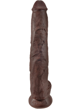 King Cock: Cock with Balls, 38 cm, brun