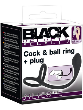 Black Velvets: Cock & Ball Ring + Plug