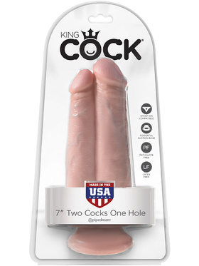 Pipedream: King Cock, Two Cocks One Hole, 7 tum, ljus