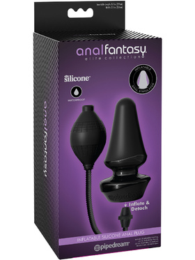 Pipedream Anal Fantasy: Inflatable Silicone Anal Plug, svart