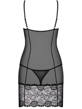 Obsessive: Alluria, Underwire Chemise & Thong, svart