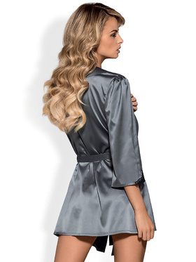 Obsessive: Satinia, Robe & Thong, grå