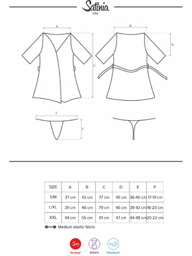 Obsessive: Satinia, Robe & Thong, grå