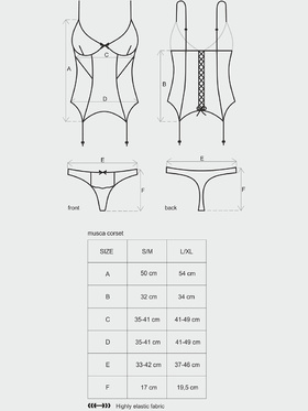 Obsessive: Musca, Underwire Corset & Thong, svart