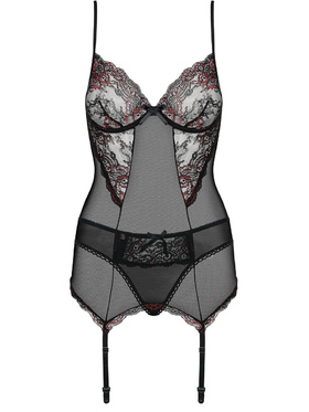 Obsessive: Musca, Underwire Corset & Thong, svart