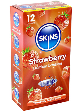 Skins Flavoured: Strawberry, Kondomer, 12-pack
