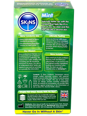 Skins Flavoured: Mint, Kondomer, 12-pack