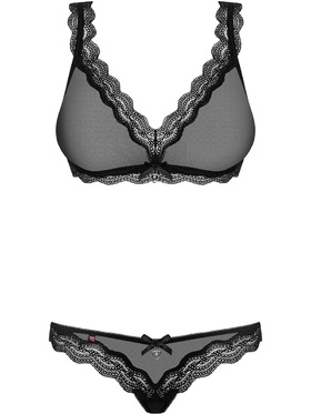 Obsessive: 839-SET-1, Bra & Panties, svart