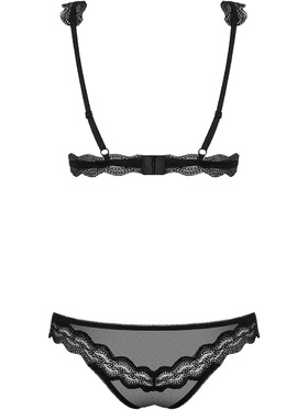 Obsessive: 839-SET-1, Bra & Panties, svart