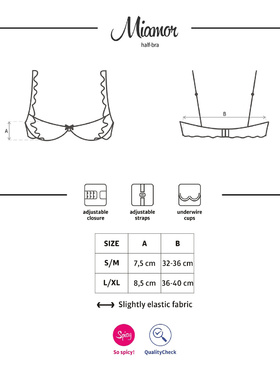 Obsessive: Miamor, Underwire Half-bra, svart