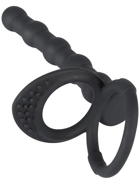 Black Velvets: Cock & Ball Ring with Anal Beads