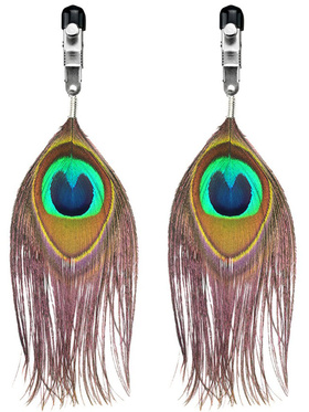 Rimba: Nipple Clamps with Peacock Feathers